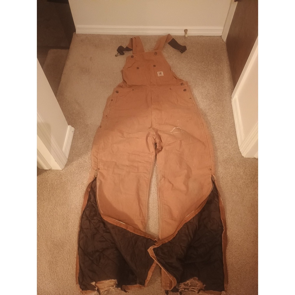 Real Work Men's Insulated Bibs Overalls. size Large Waist Size 38-40